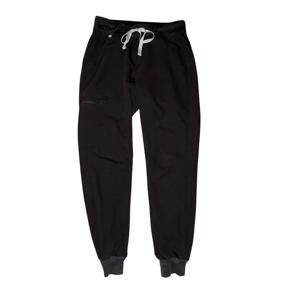 FIGS Zamora Jogger Scrub Pants Womens XS Black Drawstring Stretch Pockets